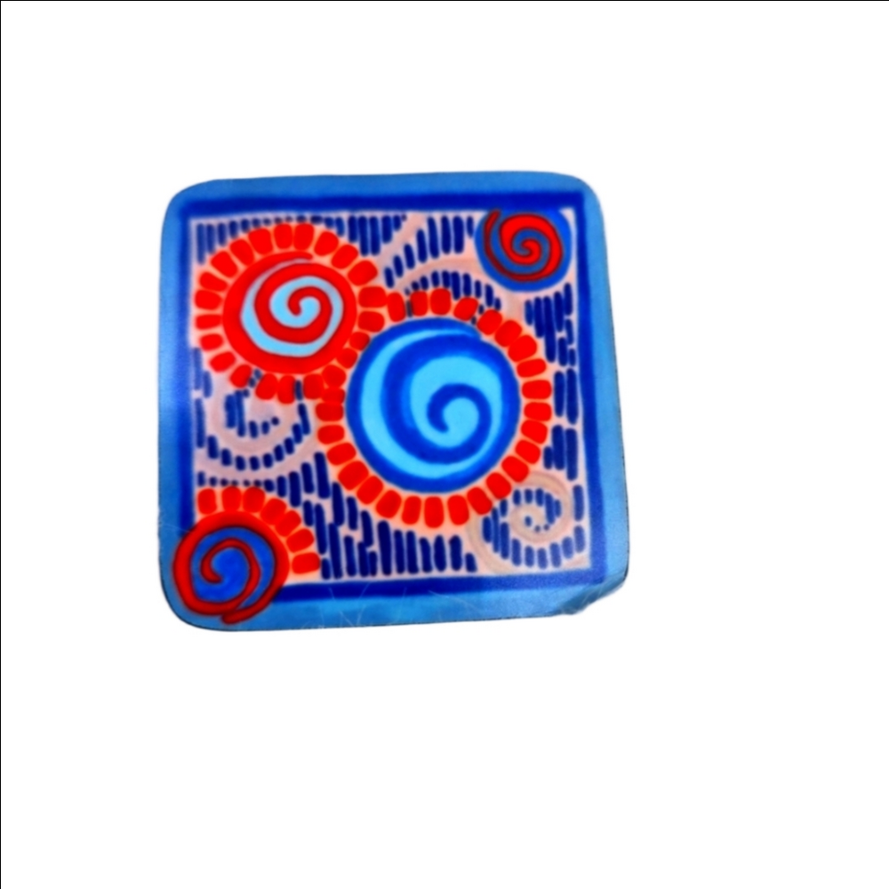 Catherine Claxton Blue Ceramic Pin Brooch